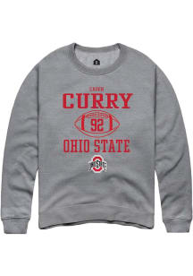 Caden Curry Rally Mens Graphite Ohio State Buckeyes NIL Sport Icon Crew Sweatshirt
