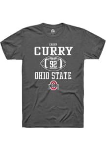 Caden Curry Dark Grey Ohio State Buckeyes NIL Sport Icon Short Sleeve T Shirt