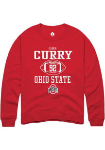 Caden Curry Rally Mens Red Ohio State Buckeyes NIL Sport Icon Crew Sweatshirt