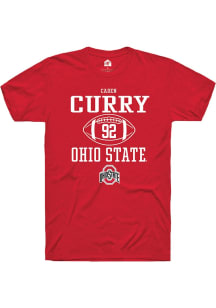 Caden Curry Red Ohio State Buckeyes NIL Sport Icon Short Sleeve T Shirt