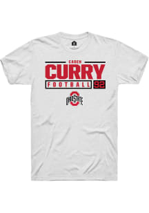 Caden Curry White Ohio State Buckeyes NIL Stacked Box Short Sleeve T Shirt