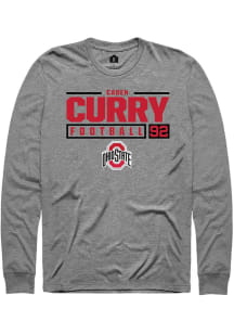 Caden Curry Rally Mens Graphite Ohio State Buckeyes NIL Stacked Box Tee