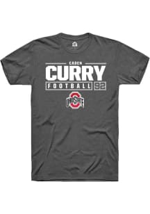 Caden Curry Dark Grey Ohio State Buckeyes NIL Stacked Box Short Sleeve T Shirt