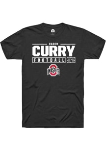 Caden Curry Black Ohio State Buckeyes NIL Stacked Box Short Sleeve T Shirt