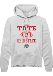 Carnell Tate  Rally Ohio State Buckeyes Mens White NIL Sport Icon Long Sleeve Hoodie