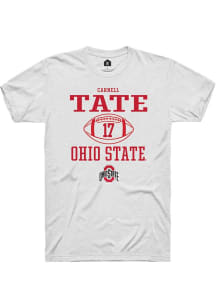 Carnell Tate White Ohio State Buckeyes NIL Sport Icon Short Sleeve T Shirt