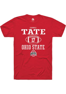 Carnell Tate Red Ohio State Buckeyes NIL Sport Icon Short Sleeve T Shirt