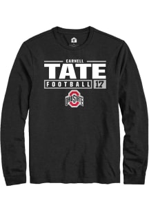 Carnell Tate Rally Mens Black Ohio State Buckeyes NIL Stacked Box Tee