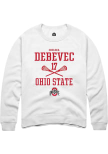 Chelsea Debevec Rally Mens White Ohio State Buckeyes NIL Sport Icon Crew Sweatshirt