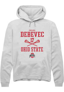 Chelsea Debevec Rally Mens White Ohio State Buckeyes NIL Sport Icon Hooded Sweatshirt