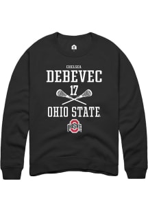 Chelsea Debevec Rally Mens Black Ohio State Buckeyes NIL Sport Icon Crew Sweatshirt