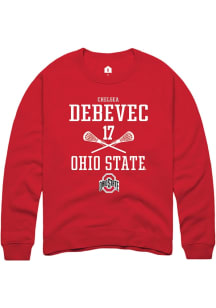 Chelsea Debevec Rally Mens Red Ohio State Buckeyes NIL Sport Icon Crew Sweatshirt