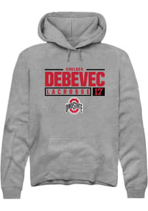 Chelsea Debevec Rally Mens Graphite Ohio State Buckeyes NIL Stacked Box Hooded Sweatshirt