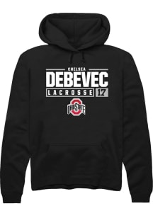 Chelsea Debevec Rally Mens Black Ohio State Buckeyes NIL Stacked Box Hooded Sweatshirt