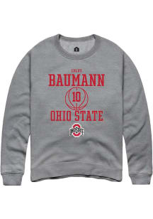 Colby Baumann Rally Mens Graphite Ohio State Buckeyes NIL Sport Icon Crew Sweatshirt