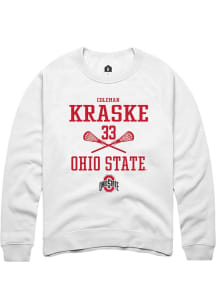 Coleman Kraske Rally Mens White Ohio State Buckeyes NIL Sport Icon Crew Sweatshirt