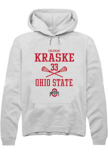Coleman Kraske Rally Mens White Ohio State Buckeyes NIL Sport Icon Hooded Sweatshirt