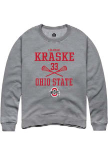 Coleman Kraske Rally Mens Graphite Ohio State Buckeyes NIL Sport Icon Crew Sweatshirt