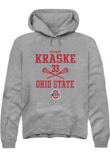 Coleman Kraske Rally Mens Graphite Ohio State Buckeyes NIL Sport Icon Hooded Sweatshirt