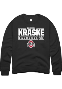 Coleman Kraske Rally Mens Black Ohio State Buckeyes NIL Stacked Box Crew Sweatshirt