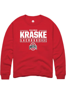 Coleman Kraske Rally Mens Red Ohio State Buckeyes NIL Stacked Box Crew Sweatshirt