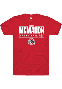 Cotie McMahon Red Ohio State Buckeyes NIL Stacked Box Short Sleeve T Shirt