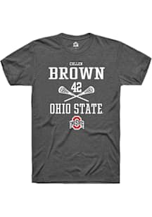 Cullen Brown  Ohio State Buckeyes Dark Grey Rally NIL Sport Icon Short Sleeve T Shirt