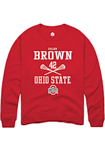 Cullen Brown  Rally Ohio State Buckeyes Mens Red NIL Sport Icon Long Sleeve Crew Sweatshirt