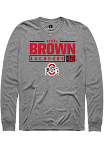 Cullen Brown  Ohio State Buckeyes Graphite Rally NIL Stacked Box Long Sleeve T Shirt