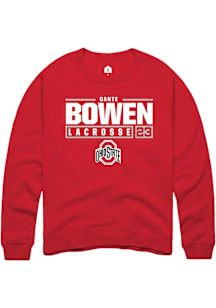 Dante Bowen  Rally Ohio State Buckeyes Mens Red NIL Stacked Box Long Sleeve Crew Sweatshirt