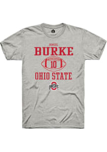 Denzel Burke Ash Ohio State Buckeyes NIL Sport Icon Short Sleeve T Shirt