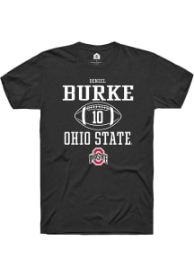 Denzel Burke  Ohio State Buckeyes Black Rally NIL Sport Icon Short Sleeve T Shirt