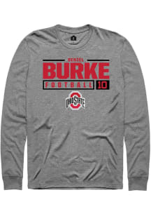 Denzel Burke Rally Mens Graphite Ohio State Buckeyes NIL Stacked Box Tee