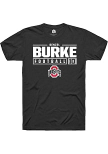 Denzel Burke Black Ohio State Buckeyes NIL Stacked Box Short Sleeve T Shirt