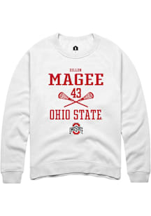 Dillon Magee  Rally Ohio State Buckeyes Mens White NIL Sport Icon Long Sleeve Crew Sweatshirt