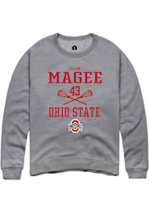Dillon Magee  Rally Ohio State Buckeyes Mens Graphite NIL Sport Icon Long Sleeve Crew Sweatshirt