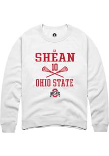 Ed Shean  Rally Ohio State Buckeyes Mens White NIL Sport Icon Long Sleeve Crew Sweatshirt