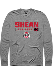 Ed Shean  Ohio State Buckeyes Grey Rally NIL Stacked Box Long Sleeve T Shirt