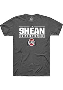 Ed Shean  Ohio State Buckeyes Dark Grey Rally NIL Stacked Box Short Sleeve T Shirt