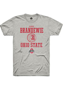 Eloise Brandewie Ash Ohio State Buckeyes NIL Sport Icon Short Sleeve T Shirt
