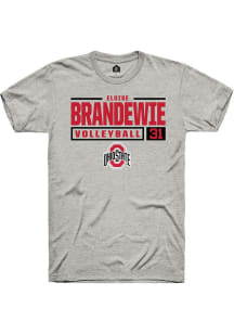 Eloise Brandewie  Ohio State Buckeyes Ash Rally NIL Stacked Box Short Sleeve T Shirt