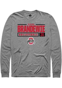 Eloise Brandewie  Ohio State Buckeyes Grey Rally NIL Stacked Box Long Sleeve T Shirt