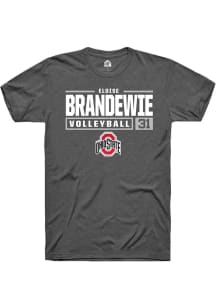 Eloise Brandewie  Ohio State Buckeyes Dark Grey Rally NIL Stacked Box Short Sleeve T Shirt