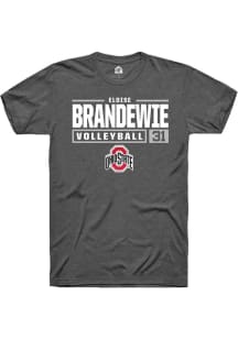 Eloise Brandewie Dark Grey Ohio State Buckeyes NIL Stacked Box Short Sleeve T Shirt