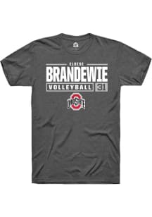 Eloise Brandewie  Ohio State Buckeyes Dark Grey Rally NIL Stacked Box Short Sleeve T Shirt