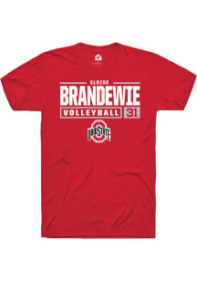 Eloise Brandewie  Ohio State Buckeyes Red Rally NIL Stacked Box Short Sleeve T Shirt