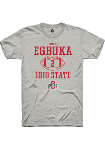 Emeka Egbuka  Ohio State Buckeyes Ash Rally NIL Sport Icon Short Sleeve T Shirt