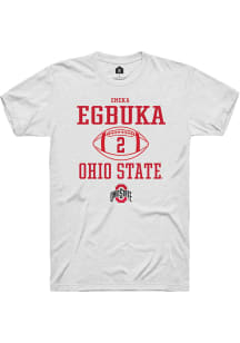 Emeka Egbuka  Ohio State Buckeyes White Rally NIL Sport Icon Short Sleeve T Shirt