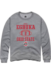 Emeka Egbuka  Rally Ohio State Buckeyes Mens Grey NIL Sport Icon Long Sleeve Crew Sweatshirt