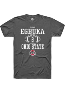 Emeka Egbuka  Ohio State Buckeyes Dark Grey Rally NIL Sport Icon Short Sleeve T Shirt